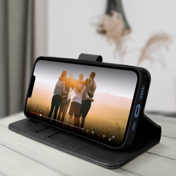 Folio Etui - Apple - iPhone 13 Pro - Sort - Video Stativ - Kortlomme Svart