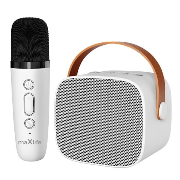 Trådløs Bluetooth-højttaler med mikrofon, bærbar, 5 timers batterilevetid, Maxlife, hvid Vit