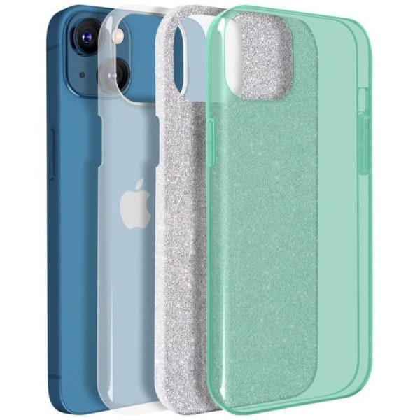 iPhone 13 Case Glitter Irrotettava Silikoni Puolijäykkä vihreä Vihreä