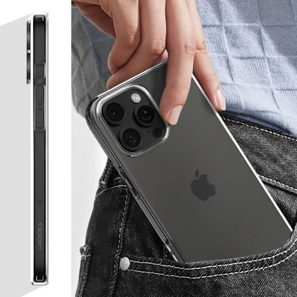 Silikonikotelo iPhone 16 Prolle Iskunkestävä Slim Design Qi -yhteensopiva Spigen SGP läpinäkyvä Transparent