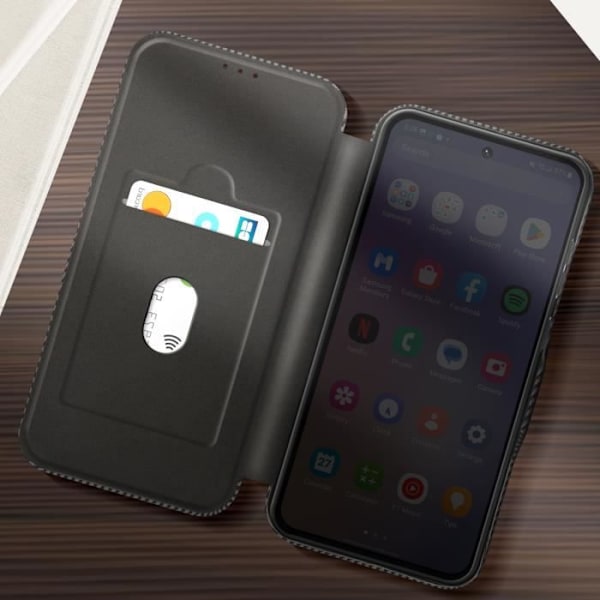 Hiilikuitutasku Samsung Galaxy A36:lle RFID-suojakorttipidike Musta Svart