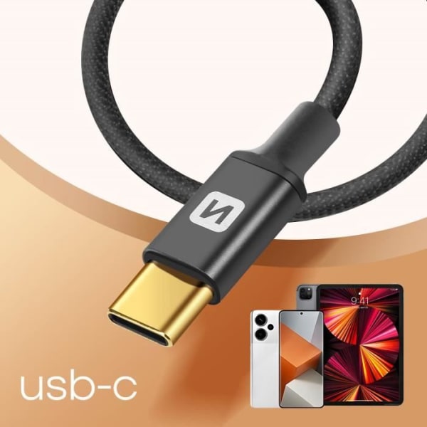 3,5 mm liitin USB-C-kaapeliin, Swissten-äänisovitin, musta 1,5 m