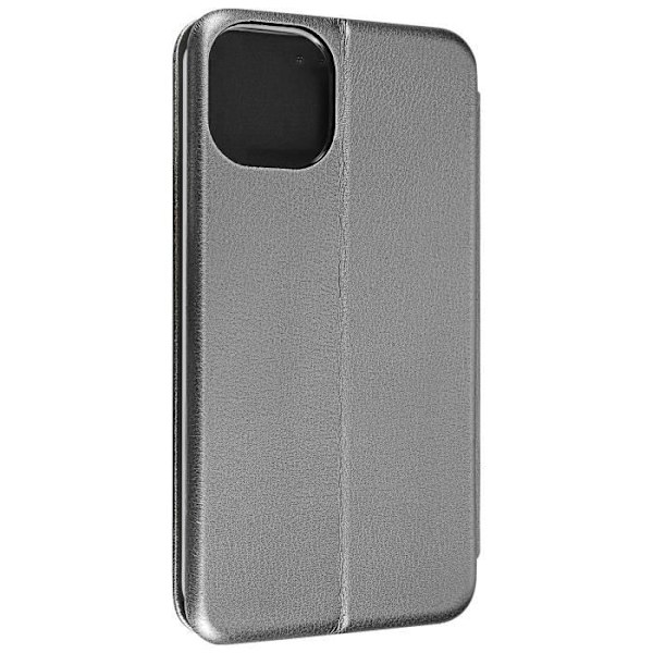 Telefonfodral - AVIZAR - iPhone 14 - Grå konstläder - Heltäckande skydd - Justerbar klaff Grå