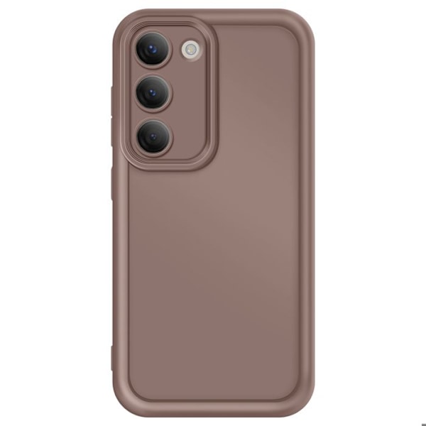 Samsung Galaxy S23 Suojakuori Silikoninen Pehmeä Kosketus Kohotetut Reunat Ruskea kastanj