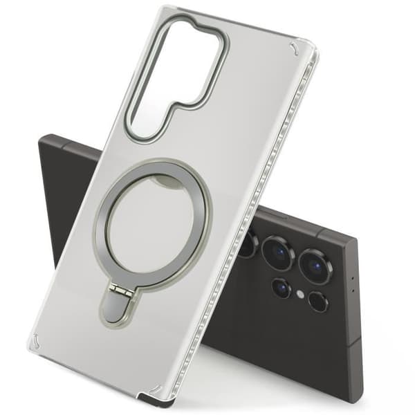 Coque MagSafe - Samsung - Galaxy S24 Ultra - Stöttålig - Fällbart Stöd - Svart Svart