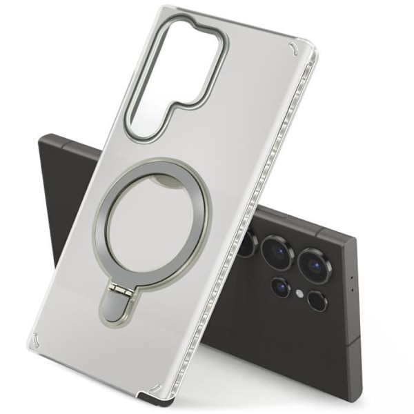 Coque MagSafe til Samsung Galaxy S24 Ultra Stødsikker Foldbart Støtte Sort Svart