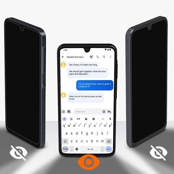 Härdat glas för Samsung Galaxy A16 Anti-spion Hårdhet 9H Transparent Transparent