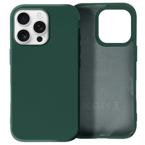 Coque för iPhone 16 Pro Semi-hård Soft-touch Antifingeravtryck Mörkgrön Grön