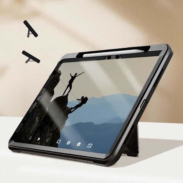 Helkroppsfodral för iPad Air 13 2024 Stötsäker med stöd för stödstöd Svart Svart