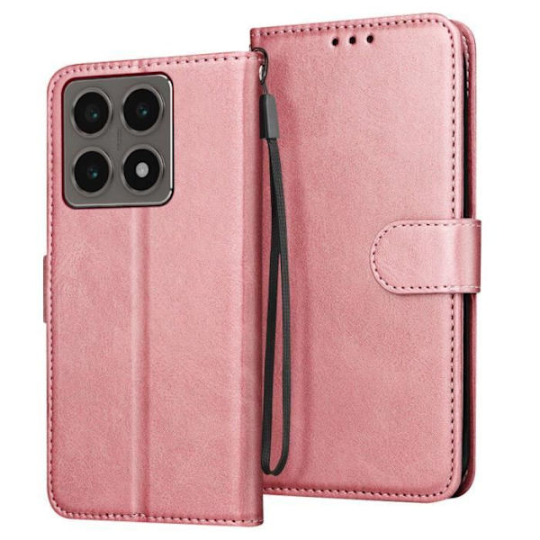 Kotelo Xiaomi 14T Prolle - AVIZAR - Lompakko- ja videotuki - Champagne Pink Rosa