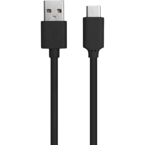 Wow 2 meter sort USB/USB C lade- og synkroniseringskabel