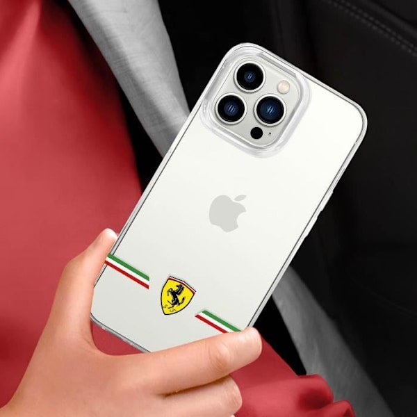 Kotelo iPhone 13 Prolle Bi-material yhteensopiva QI Ferrari Transparent Transparent