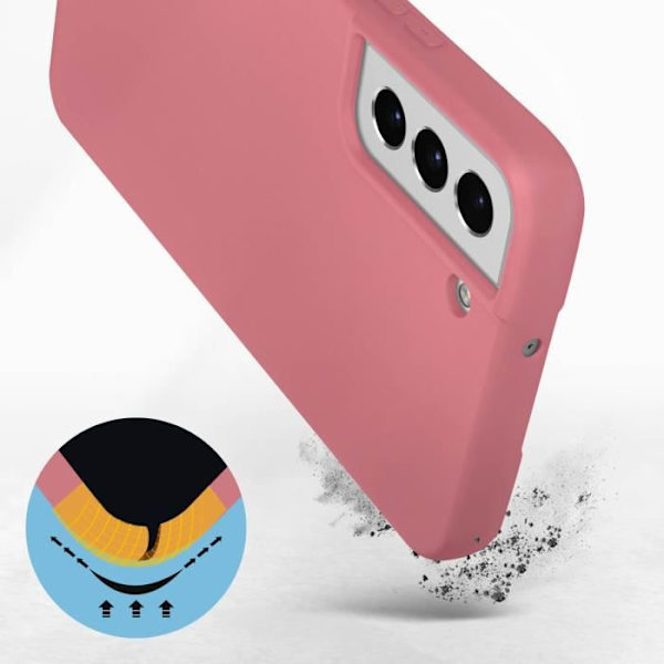 Suojakuori - AVIZAR - Samsung Galaxy S22 Plus - Puoli-jäykkä silikoni - Soft-touch viimeistely - Vaaleanpunainen Rosa
