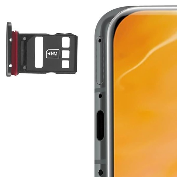 SIM-kort skuffe - Huawei - P40/P40 Pro - Sort - Nano SIM - Nano Memory Svart