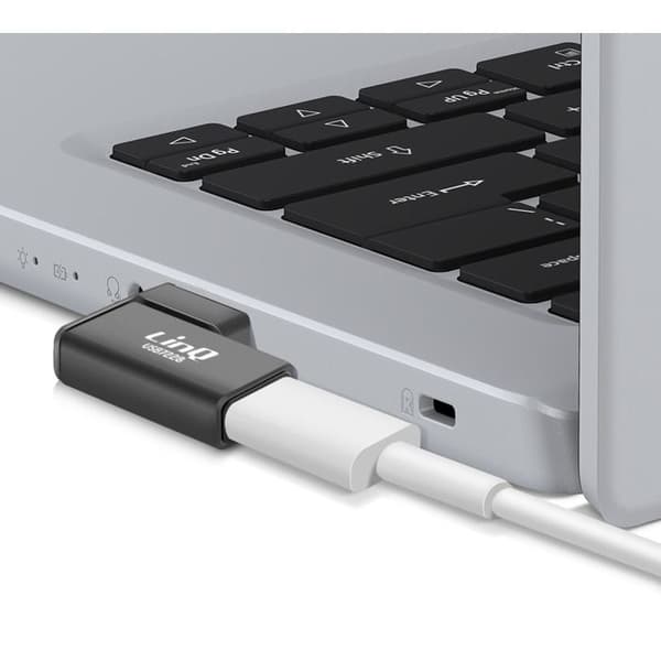USB C til USB 3.2 mand Adapter 10Gbps Venstre Vinklet Overførsel LinQ Sort