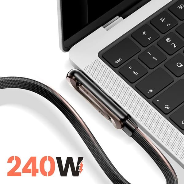 USB-C til USB-C Power Delivery 240W Bøjelig Design 1.5m Sort