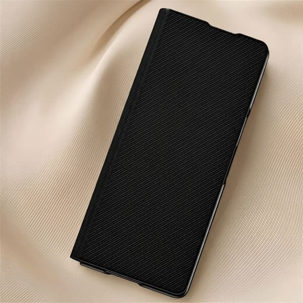 Etui til Galaxy Z Fold 8 Ultra med Støtte i Sort Aramidtekstur Svart