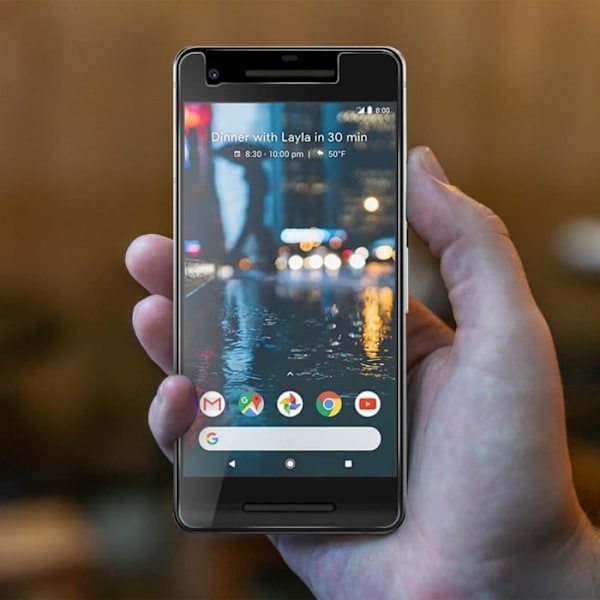 Film Skærm - Google - Pixel 2 - Hærdet Glas 9H - Anti-fingeraftryk - Ultra-tynd - Gennemsigtig Hvid Klar vit