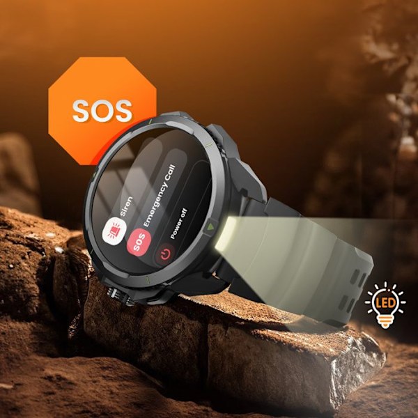 GPS-urheilukello, vedenpitävyys 5ATM, akunkesto 14 pv, Watch 2 Hammer Musta Svart