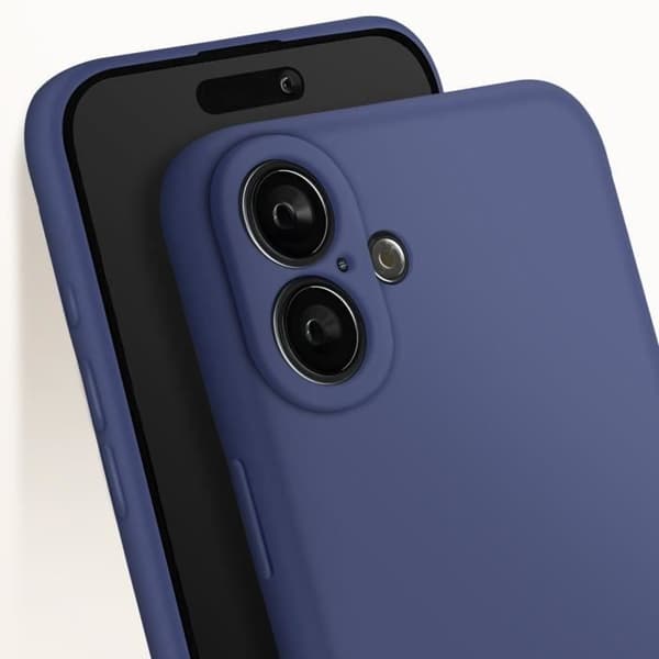 Skal till iPhone 16 Silikon Matt Finish Soft Touch Midnight Blue Blå