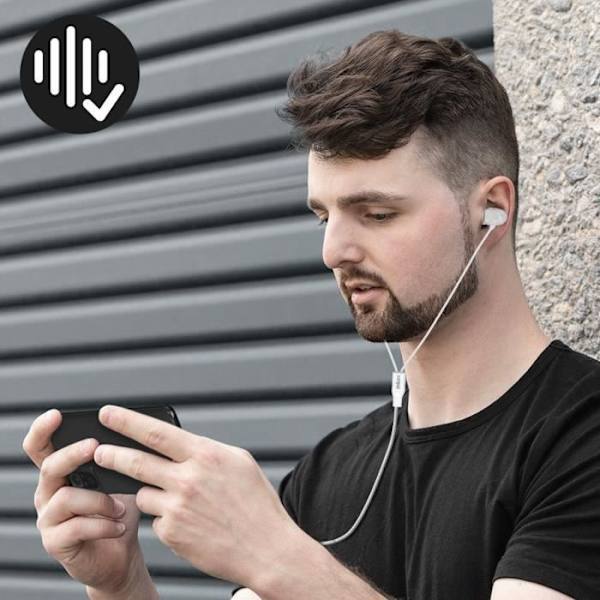 USB-C hovedtelefoner - INKAX - In-ear - 1,2m - Integreret mikrofon - Multifunktionsknap Vit