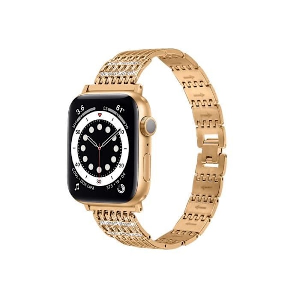 Rannekoru Apple Watchiin 38/40/41mm ruostumatonta terästä Strass Eko Gold Gul