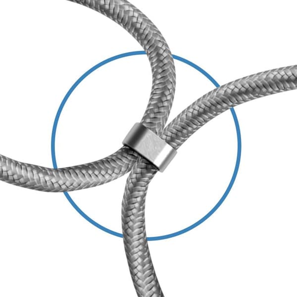 Nackband 3 i 1 - AKASHI - Silver - USB-C-kabel 100W - Snabbladdning - Datatransfer