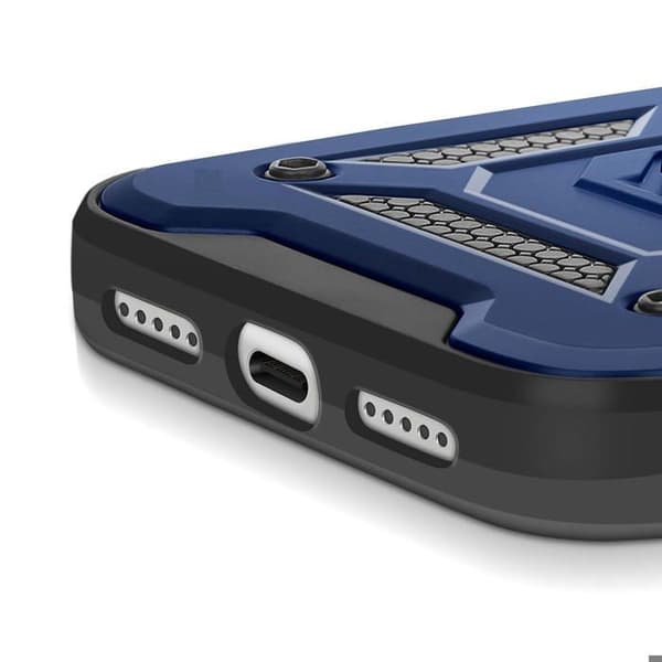 Coque Anneau - MAYAXESS - iPhone 17 Pro Max - Mörkblå - Magnetisk roterande ring - Svängbart kameralock Blå
