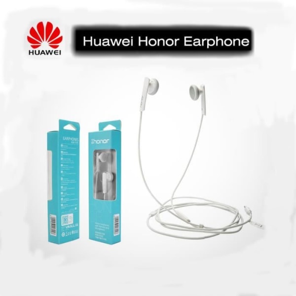 Original Huawei Honor hörlurar trådbundna headset med mikrofon och fjärrkontroll hög kvalitet Bekväma att bära Vit