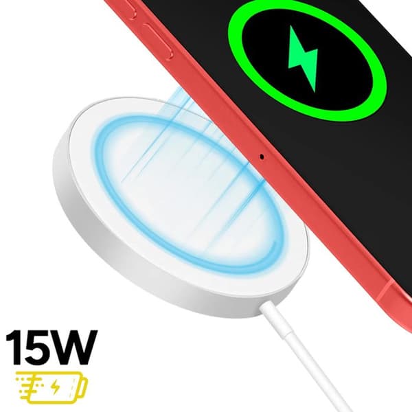 MagSafe-laddare för iPhone 13 Magnetisk 15W Mayaxess Vit Vit