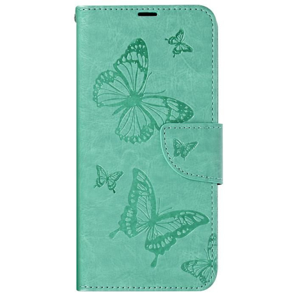 Taske til Samsung A35 5G - AVIZAR - Butterfly Wallet - Turkis - Halvstivt etui Grön