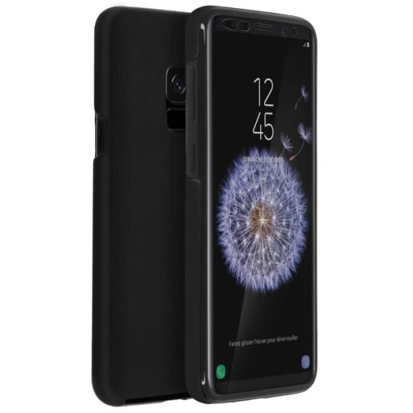 Suojakuori Samsung Galaxy S9:lle, silikoni + polykarbonaattitaka - musta