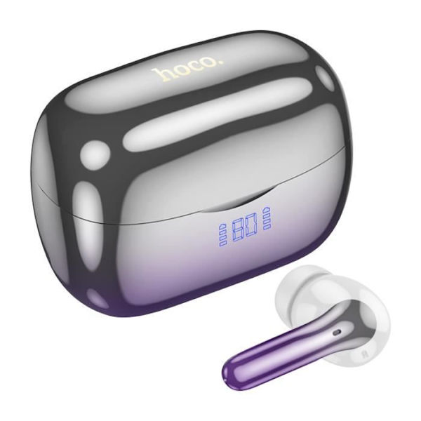 Bluetooth-hörlurar - HOKO - Lila modell - Brusreducering - 7 timmars batteritid - Kromeffekt Lila