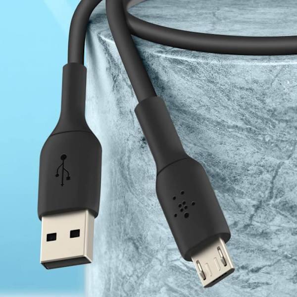 USB till mikro-USB-kabel Ladda och synkronisera Certifierad USB-IF 1 meter Belkin Svart