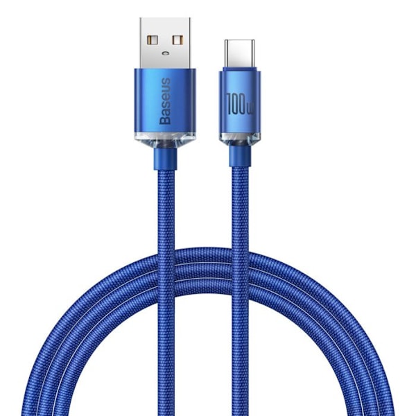 USB data cable to Type-C 100W 100W, 2m - Baseus Crystal Shine (CAJY000503) - Blå