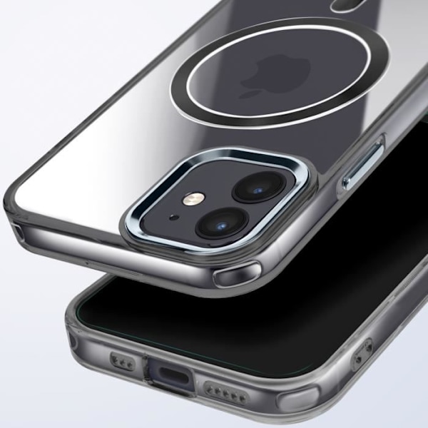 Coque MagSafe för iPhone 11 Bakstycke Glas Färg Svart Svart