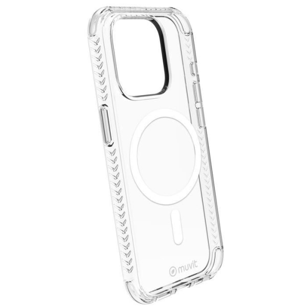 Fodral till iPhone 15 Plus Stötsäker 3M kompatibel MagSafe Muvit Transparent