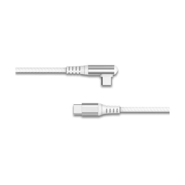 USB-C till USB-C-kabel - FORCE POWER - Lite - 60W - 2m - 90° vinklad Grå
