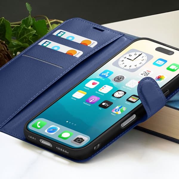 Plånboksfodral för iPhone 17 Pro Max med Stöd och Magnetflik Zanaé Blå natt Blå