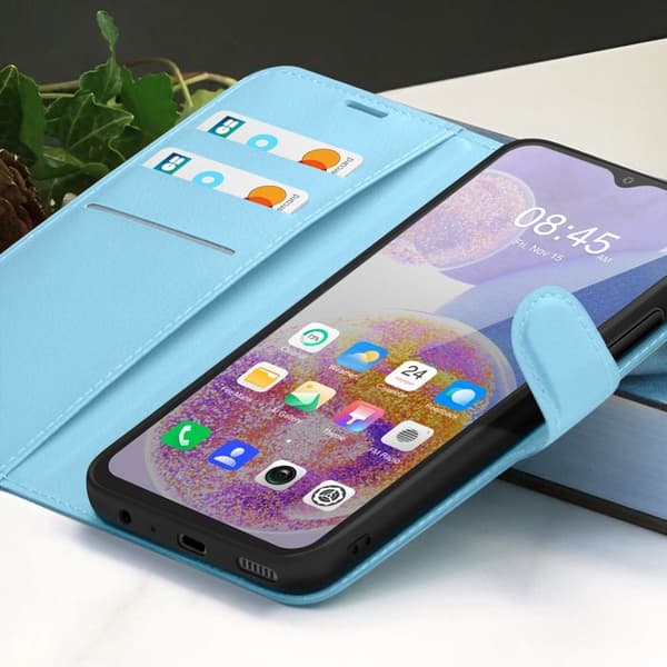 Plånboksfodral - ZANAÉ - Galaxy A23 4G/5G - Ljusblå - Videostöd - Magnetflik Blå