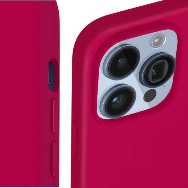 Fodral till iPhone 15 Pro Max Halvstyvt Soft-touch Fast Cover Fuchsia Rosa