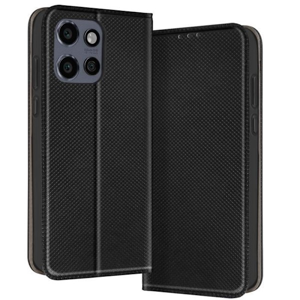 Etui til Motorola Edge 50 Neo Klapkortholder og Videostøtte Sort Svart