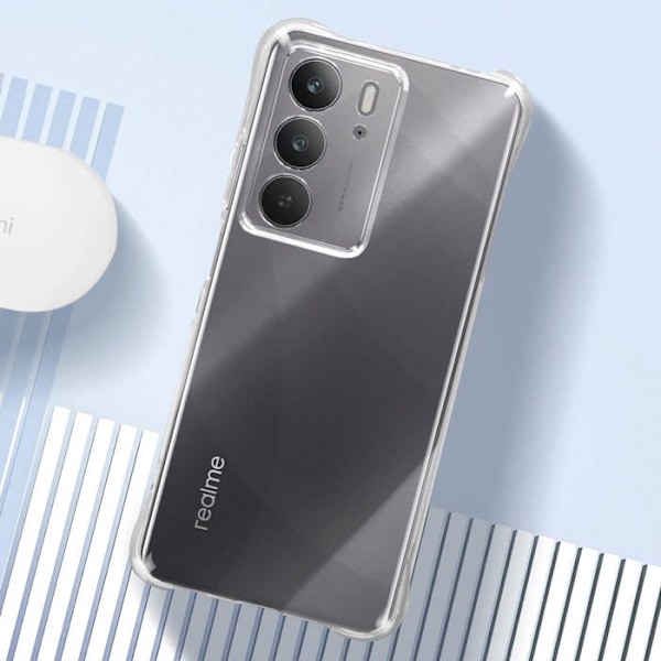 Mobilskydd - Realme - C75 - Stötsäker - Flexibel - Transparent Vit