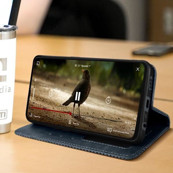Oppo Reno 8 Lite 5G Flip Wallet Fodral Video Support Funktion midnattsblå Midnattsblå