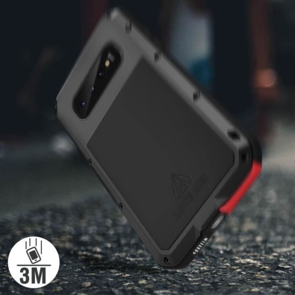 Galaxy S10 Plus Case Regntæt stødsikker 3m Full Powerful Love Mei Black