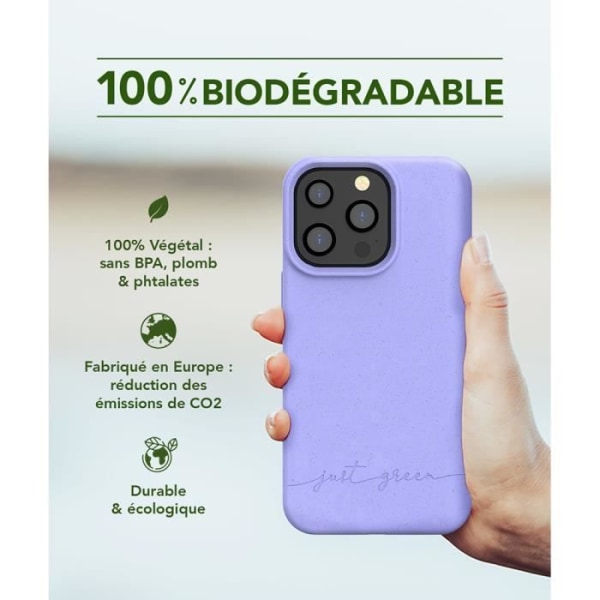 Lavendel biologiskt nedbrytbart fodral för iPhone 13 Pro Just Green