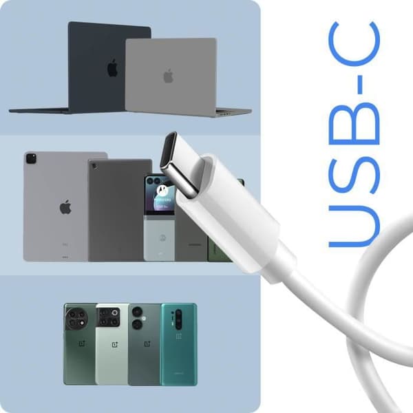 USB-C-kabel - Google - Original - Opladning og synkronisering - 1m - Hvid