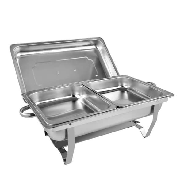 Chauffe-Plat - CHEFFINGER - CF-CHAF01 - Rustfrit Stål - 2 Rum - Låg Inkluderet Grå