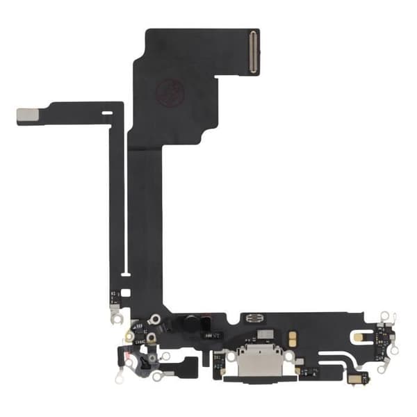 Opladningsstik - AVIZAR - iPhone 15 Pro Max - USB C - Mikrofon - Sort Titanium Svart