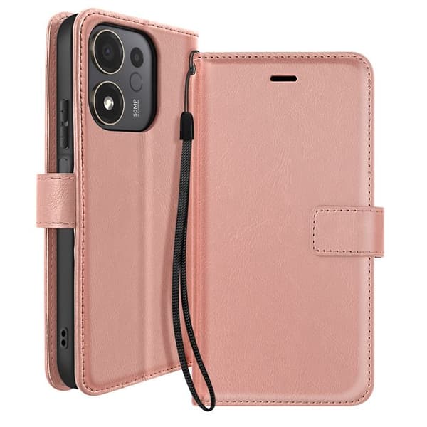 Pungetui til Honor 600 Smart med videostøtte og håndledsrem Mayaxess Rosaguld Roséguld